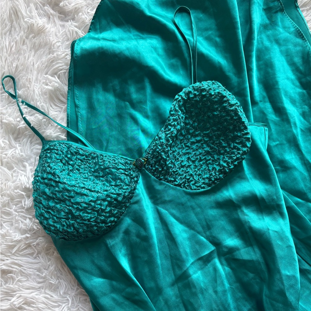 Vintage Teal Chemise 90s